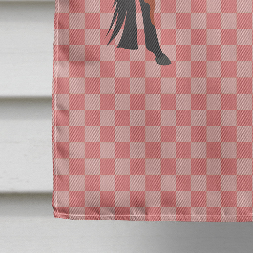Mule Pink Check House Flag 28x40 Porch Sleeve Pole Decorative Outside Yard Banner Artwork Wall Hanging, Polyester
