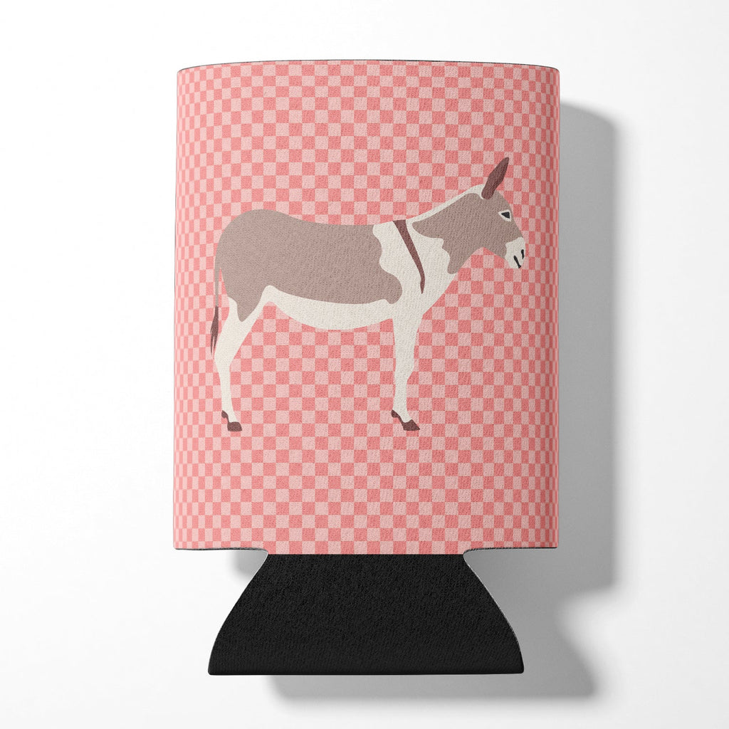 Australian Teamster Donkey Pink Check Can or Bottle Hugger Cooler Sleeve for Standard 12 oz Cans, Insulated Foam Beer & Soda Can Hugger Reusable