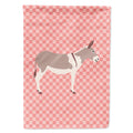 Australian Teamster Donkey Pink Check House Flag 28x40 Porch Sleeve Pole Decorative Outside Yard Banner Artwork Wall Hanging, Polyester