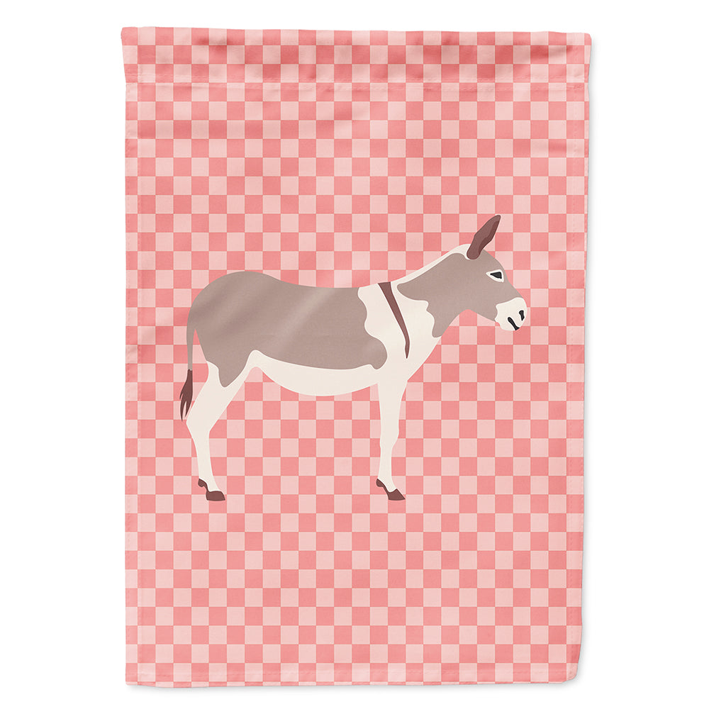 Australian Teamster Donkey Pink Check House Flag 28x40 Porch Sleeve Pole Decorative Outside Yard Banner Artwork Wall Hanging, Polyester