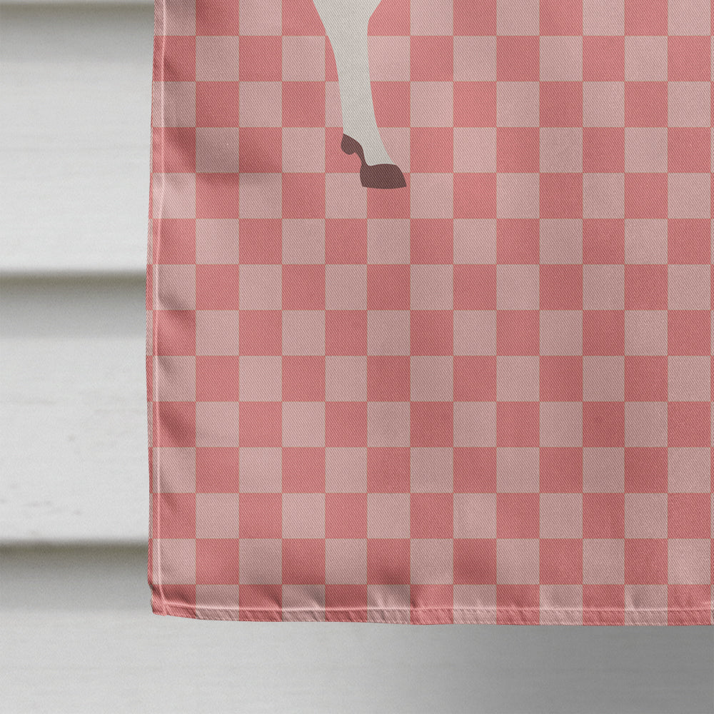 Australian Teamster Donkey Pink Check House Flag 28x40 Porch Sleeve Pole Decorative Outside Yard Banner Artwork Wall Hanging, Polyester
