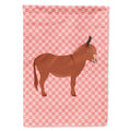 Irish Donkey Pink Check House Flag 28x40 Porch Sleeve Pole Decorative Outside Yard Banner Artwork Wall Hanging, Polyester