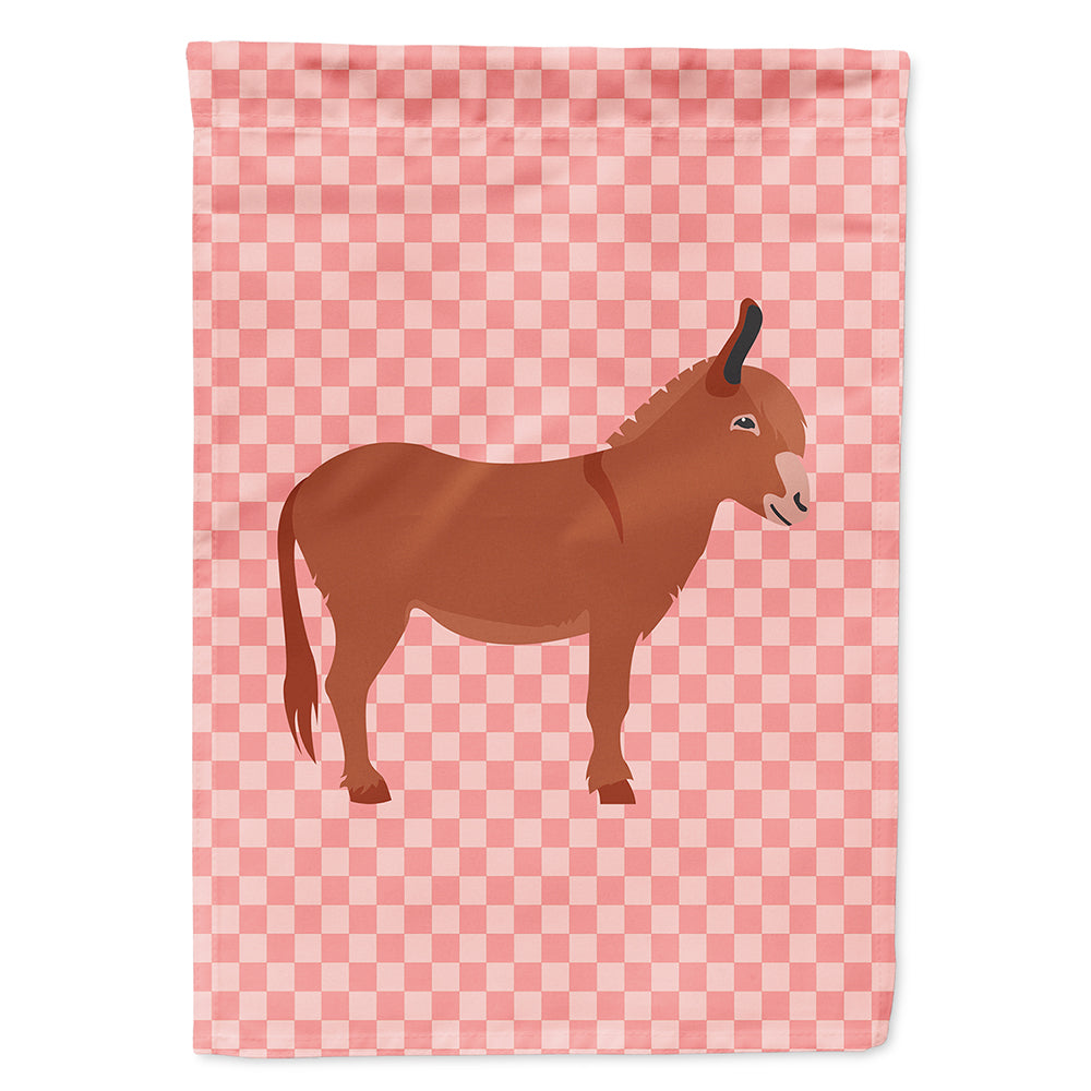 Irish Donkey Pink Check House Flag 28x40 Porch Sleeve Pole Decorative Outside Yard Banner Artwork Wall Hanging, Polyester