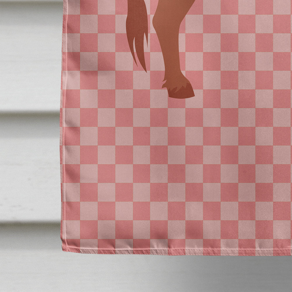 Irish Donkey Pink Check House Flag 28x40 Porch Sleeve Pole Decorative Outside Yard Banner Artwork Wall Hanging, Polyester