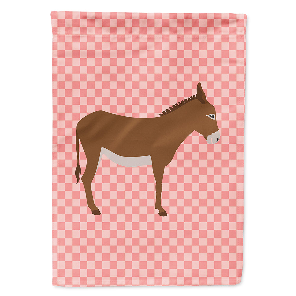 Cotentin Donkey Pink Check House Flag 28x40 Porch Sleeve Pole Decorative Outside Yard Banner Artwork Wall Hanging, Polyester