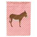 Cotentin Donkey Pink Check House Flag 28x40 Porch Sleeve Pole Decorative Outside Yard Banner Artwork Wall Hanging, Polyester