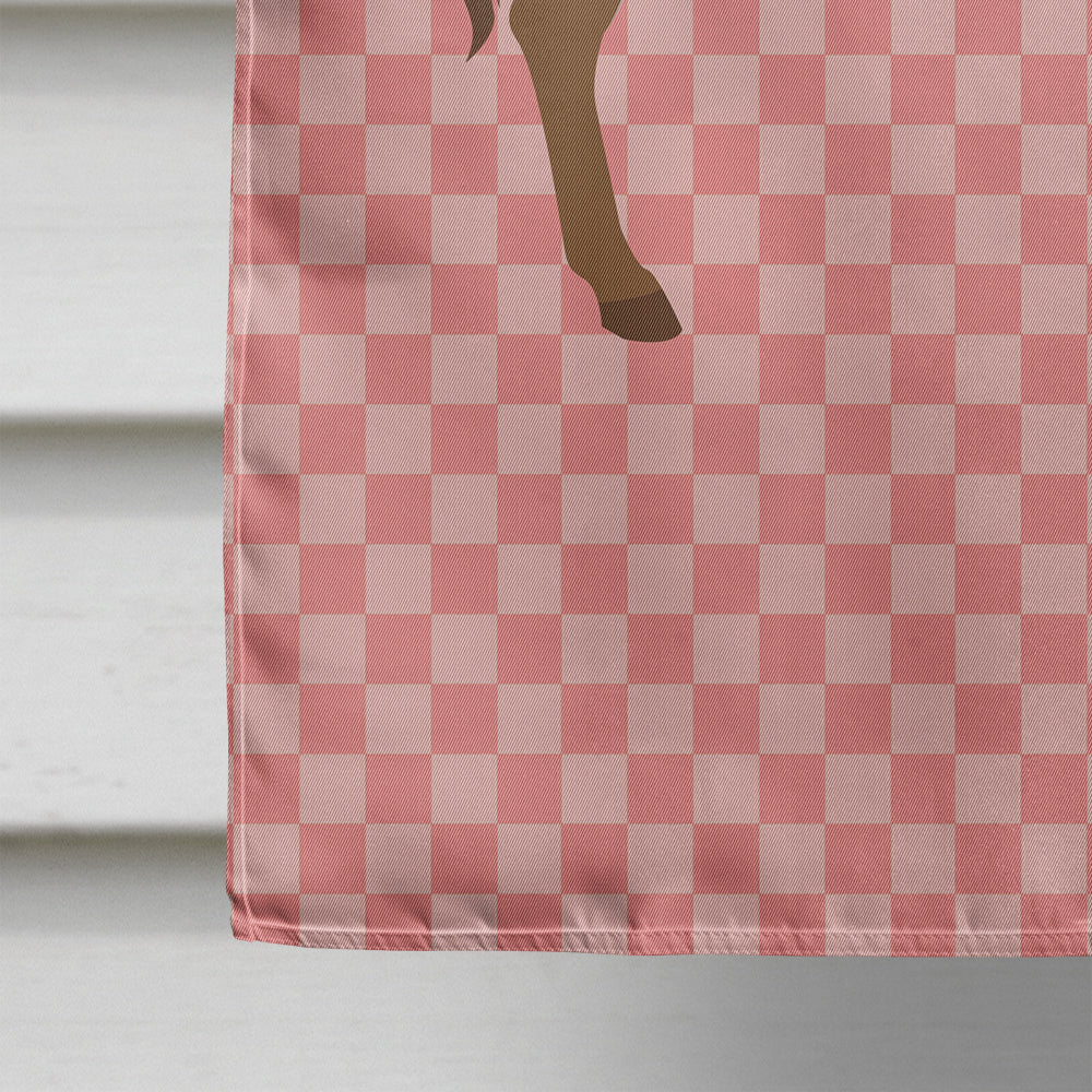 Cotentin Donkey Pink Check House Flag 28x40 Porch Sleeve Pole Decorative Outside Yard Banner Artwork Wall Hanging, Polyester