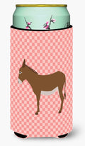 Cotentin Donkey Pink Check Tall Boy Hugger Can Cooler Sleeve Machine Washable Drink Collapsible Insulator Beverage Insulated Holder