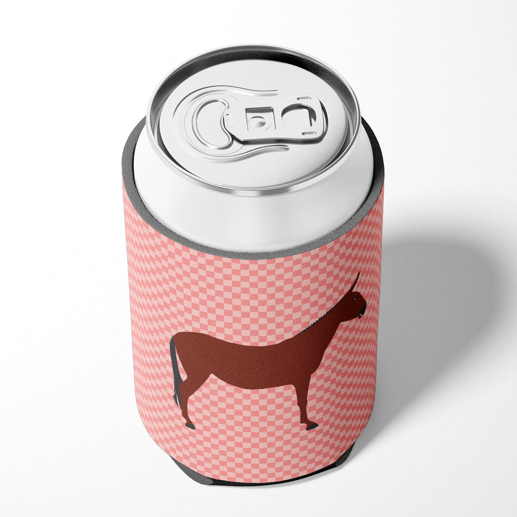 Hinny Horse Donkey Pink Check Can or Bottle Hugger Cooler Sleeve for Standard 12 oz Cans, Insulated Foam Beer & Soda Can Hugger Reusable