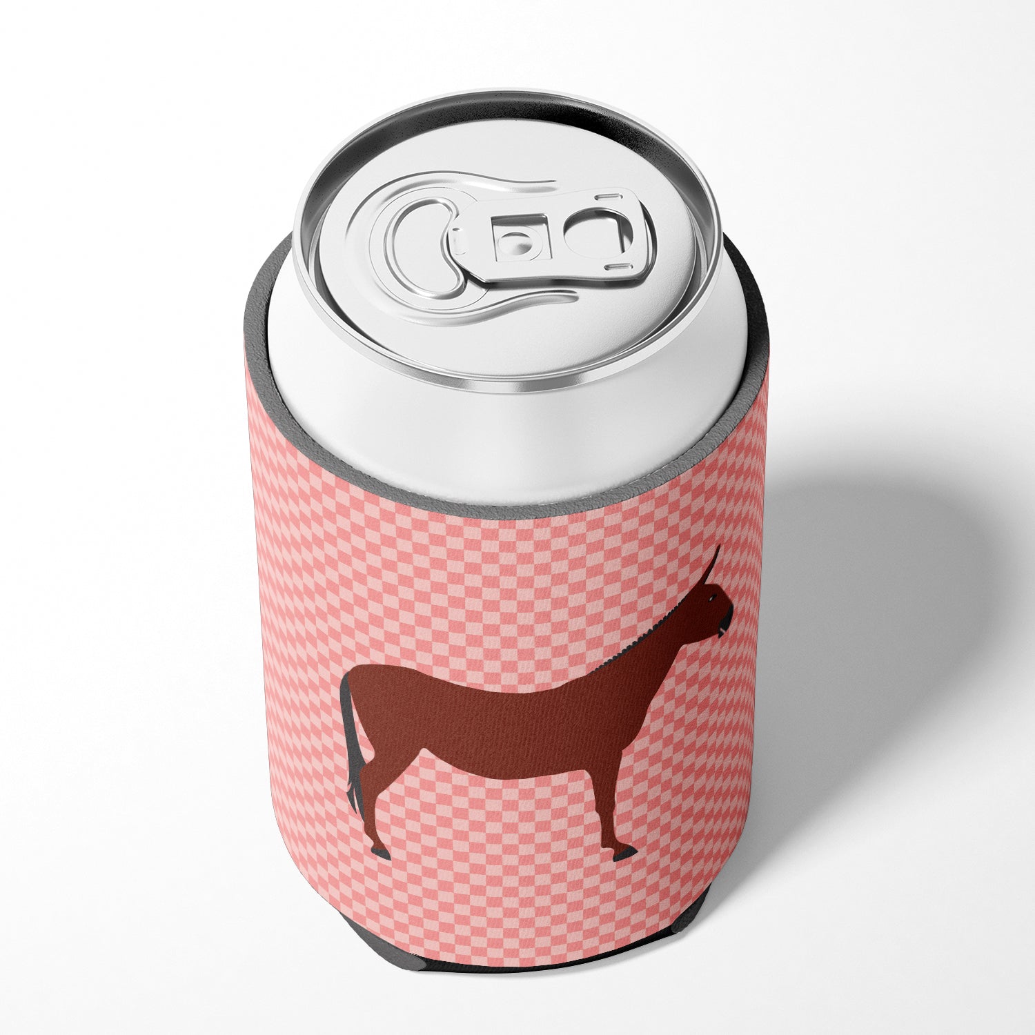 Hinny Horse Donkey Pink Check Can or Bottle Hugger Cooler Sleeve for Standard 12 oz Cans, Insulated Foam Beer & Soda Can Hugger Reusable