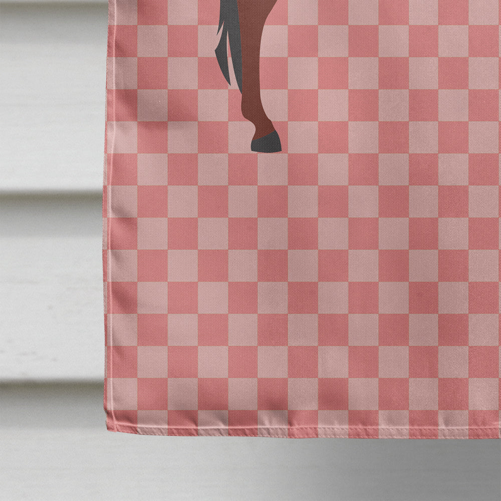 Hinny Horse Donkey Pink Check House Flag 28x40 Porch Sleeve Pole Decorative Outside Yard Banner Artwork Wall Hanging, Polyester