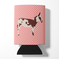 American Spotted Donkey Pink Check Can or Bottle Hugger Cooler Sleeve for Standard 12 oz Cans, Insulated Foam Beer & Soda Can Hugger Reusable