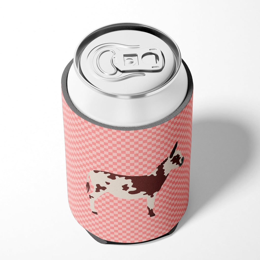 American Spotted Donkey Pink Check Can or Bottle Hugger Cooler Sleeve for Standard 12 oz Cans, Insulated Foam Beer & Soda Can Hugger Reusable