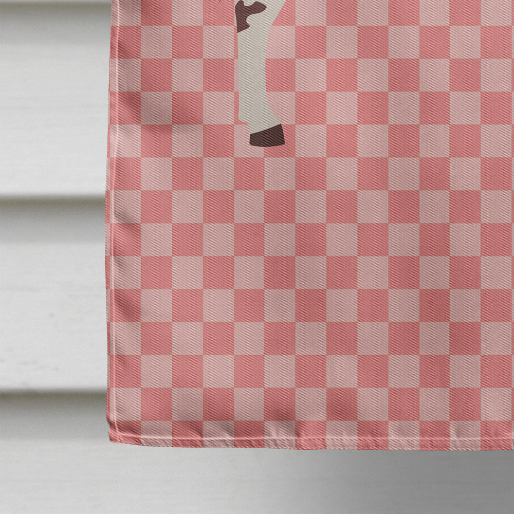 American Spotted Donkey Pink Check House Flag 28x40 Porch Sleeve Pole Decorative Outside Yard Banner Artwork Wall Hanging, Polyester