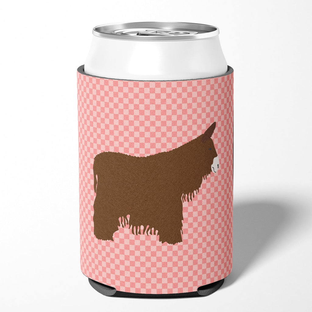 Poitou Poiteuin Donkey Pink Check Can or Bottle Hugger Cooler Sleeve for Standard 12 oz Cans, Insulated Foam Beer & Soda Can Hugger Reusable