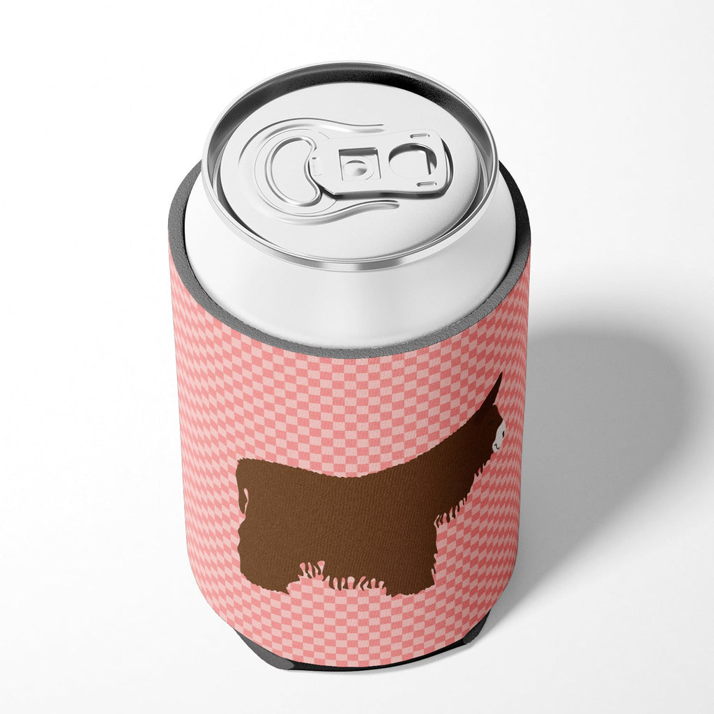 Poitou Poiteuin Donkey Pink Check Can or Bottle Hugger Cooler Sleeve for Standard 12 oz Cans, Insulated Foam Beer & Soda Can Hugger Reusable