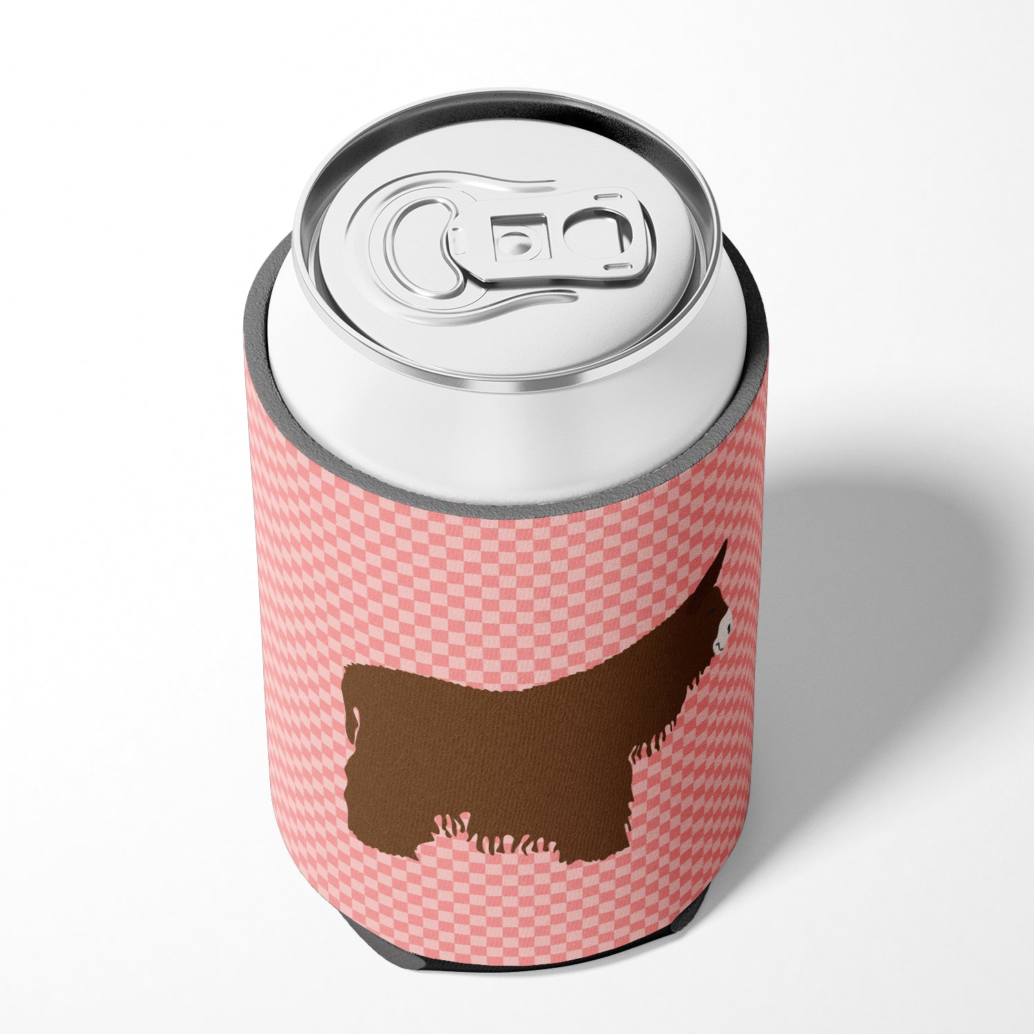 Poitou Poiteuin Donkey Pink Check Can or Bottle Hugger Cooler Sleeve for Standard 12 oz Cans, Insulated Foam Beer & Soda Can Hugger Reusable