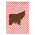 Poitou Poiteuin Donkey Pink Check House Flag 28x40 Porch Sleeve Pole Decorative Outside Yard Banner Artwork Wall Hanging, Polyester