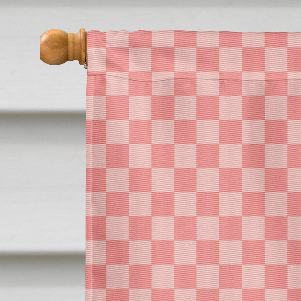 Poitou Poiteuin Donkey Pink Check House Flag 28x40 Porch Sleeve Pole Decorative Outside Yard Banner Artwork Wall Hanging, Polyester