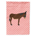 Zamorano-Leones Donkey Pink Check House Flag 28x40 Porch Sleeve Pole Decorative Outside Yard Banner Artwork Wall Hanging, Polyester