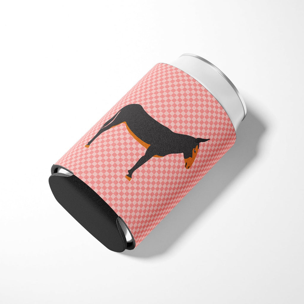 Catalan Donkey Pink Check Can or Bottle Hugger Cooler Sleeve for Standard 12 oz Cans, Insulated Foam Beer & Soda Can Hugger Reusable