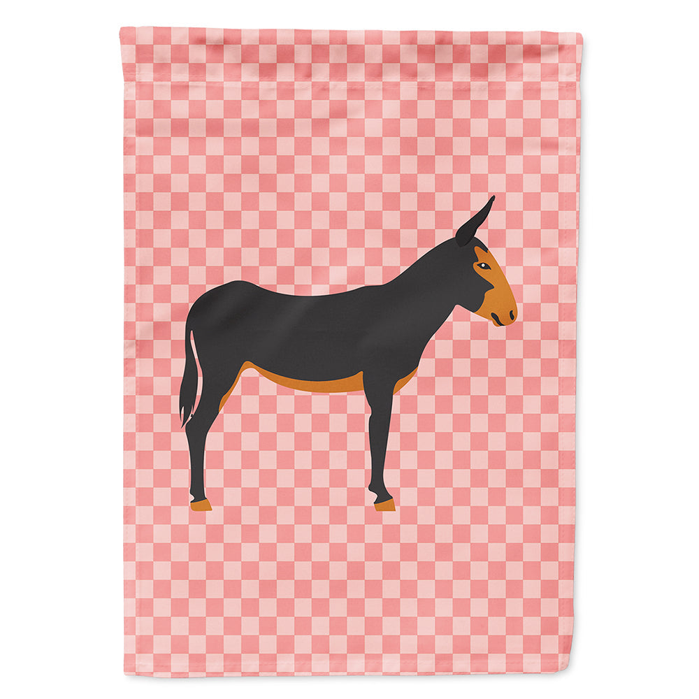 Catalan Donkey Pink Check House Flag 28x40 Porch Sleeve Pole Decorative Outside Yard Banner Artwork Wall Hanging, Polyester