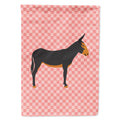 Catalan Donkey Pink Check House Flag 28x40 Porch Sleeve Pole Decorative Outside Yard Banner Artwork Wall Hanging, Polyester