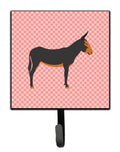 Catalan Donkey Pink Check Leash or Key Holder Wall Hooks, Key Hooks Holder, Coat Rack Wall Mount, Coat Hooks, Hooks for Hanging Keys, Towels, Aprons, Leashes
