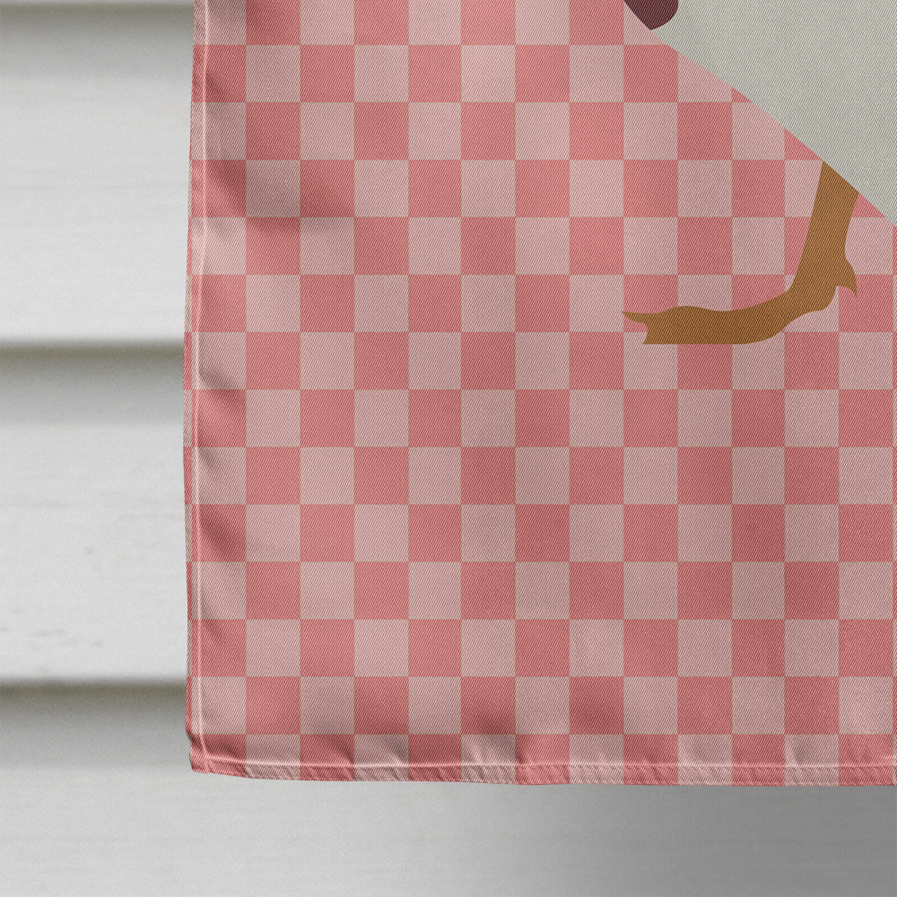 Rouen Duck Pink Check House Flag 28x40 Porch Sleeve Pole Decorative Outside Yard Banner Artwork Wall Hanging, Polyester