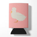Crested Duck Pink Check Can or Bottle Hugger Cooler Sleeve for Standard 12 oz Cans, Insulated Foam Beer & Soda Can Hugger Reusable