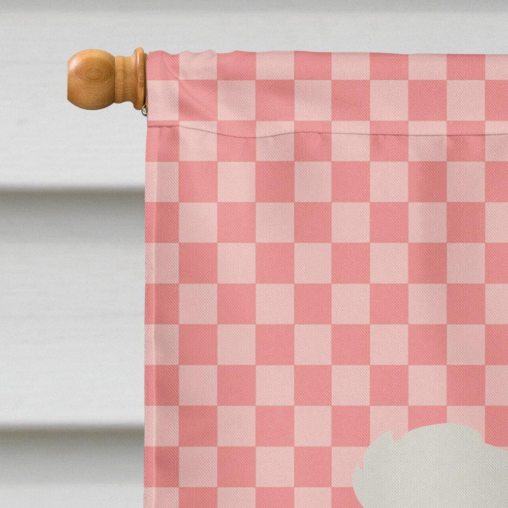 Crested Duck Pink Check House Flag 28x40 Porch Sleeve Pole Decorative Outside Yard Banner Artwork Wall Hanging, Polyester