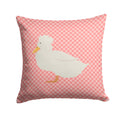 Crested Duck Pink Check Decorative Throw Pillow 14x14 Indoor Outdoor Accent Cushion, Fabric Cover with Insert for Sofa, Bed, Porch & Living Room