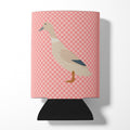 West Harlequin Duck Pink Check Can or Bottle Hugger Cooler Sleeve for Standard 12 oz Cans, Insulated Foam Beer & Soda Can Hugger Reusable