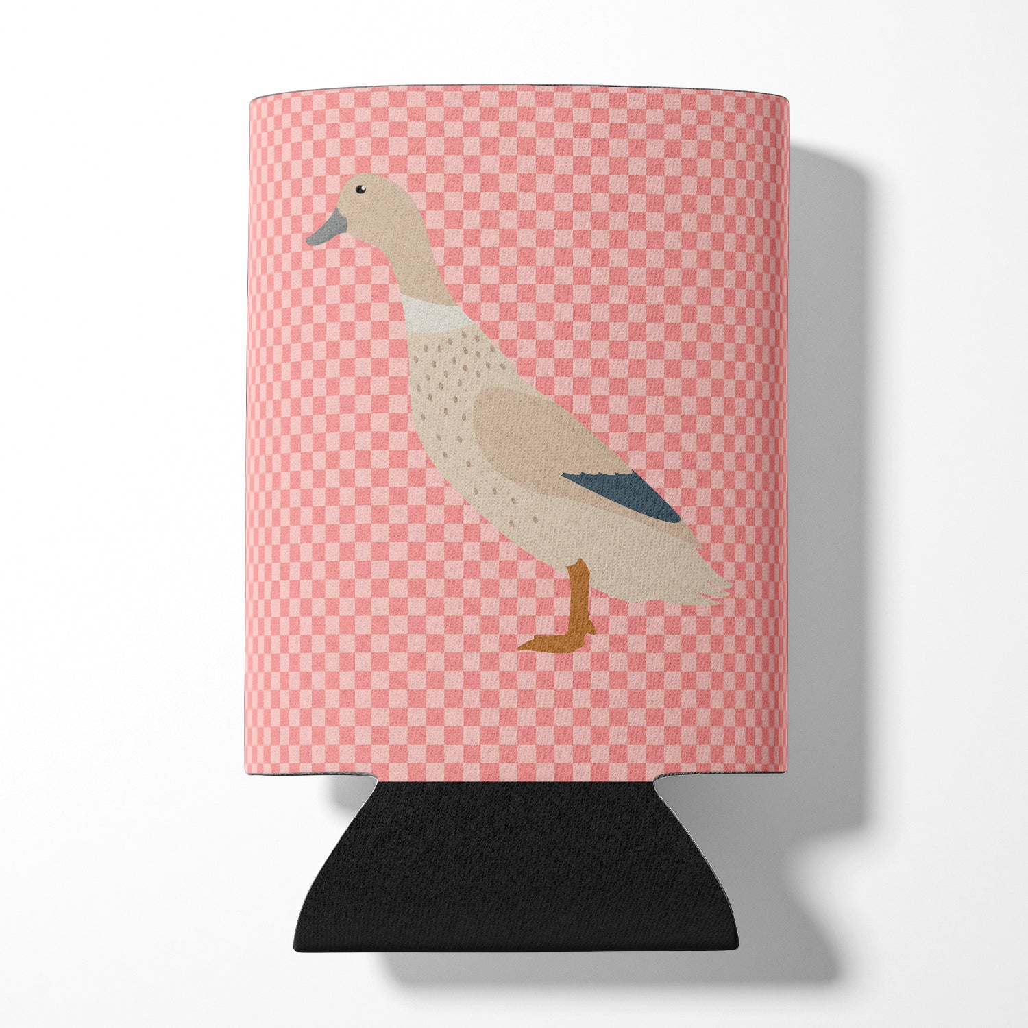 West Harlequin Duck Pink Check Can or Bottle Hugger Cooler Sleeve for Standard 12 oz Cans, Insulated Foam Beer & Soda Can Hugger Reusable