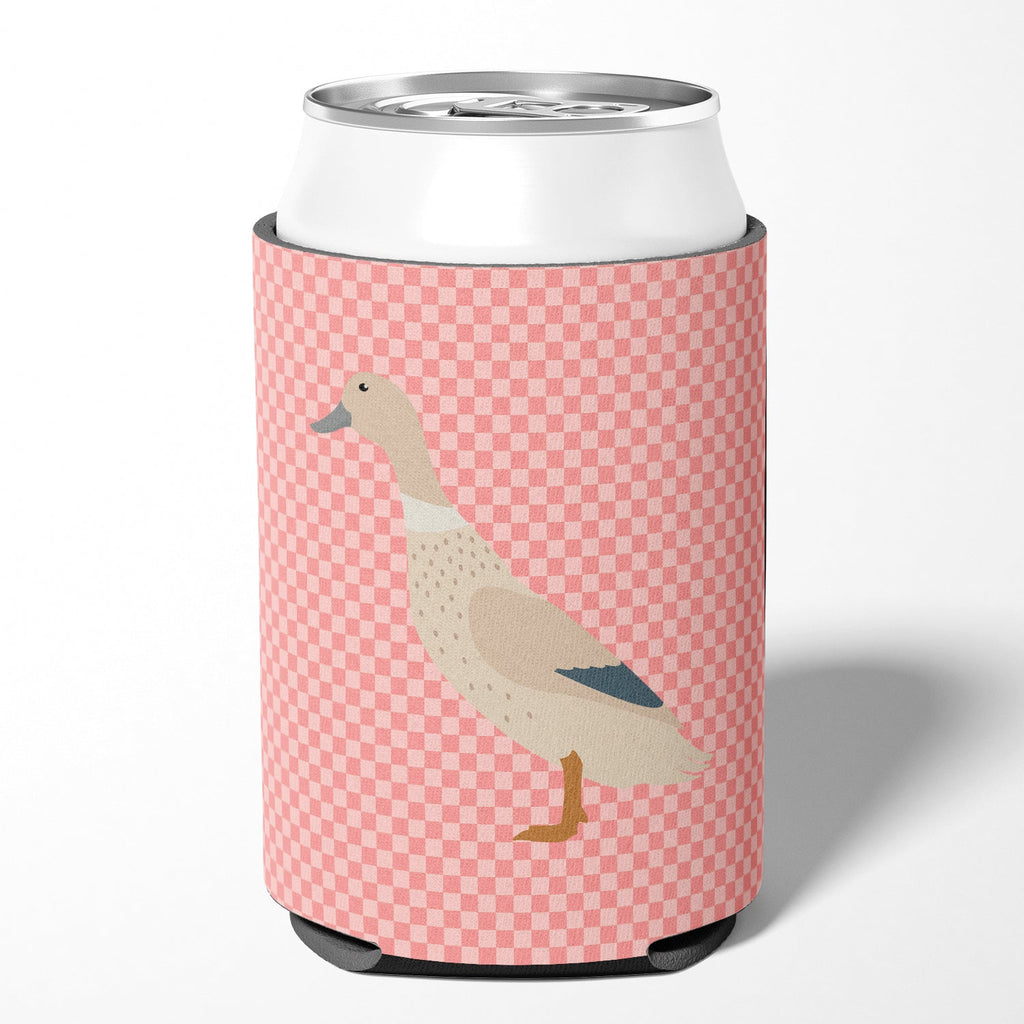 West Harlequin Duck Pink Check Can or Bottle Hugger Cooler Sleeve for Standard 12 oz Cans, Insulated Foam Beer & Soda Can Hugger Reusable