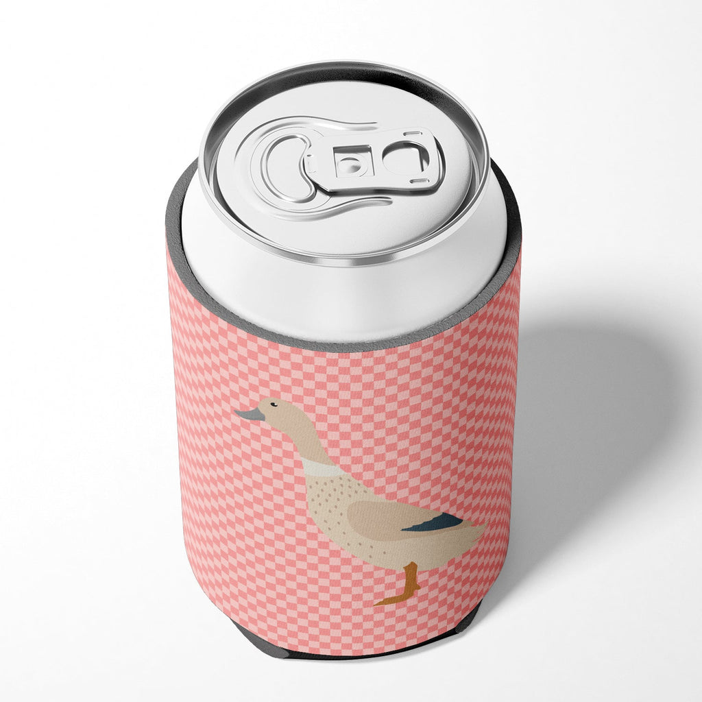 West Harlequin Duck Pink Check Can or Bottle Hugger Cooler Sleeve for Standard 12 oz Cans, Insulated Foam Beer & Soda Can Hugger Reusable