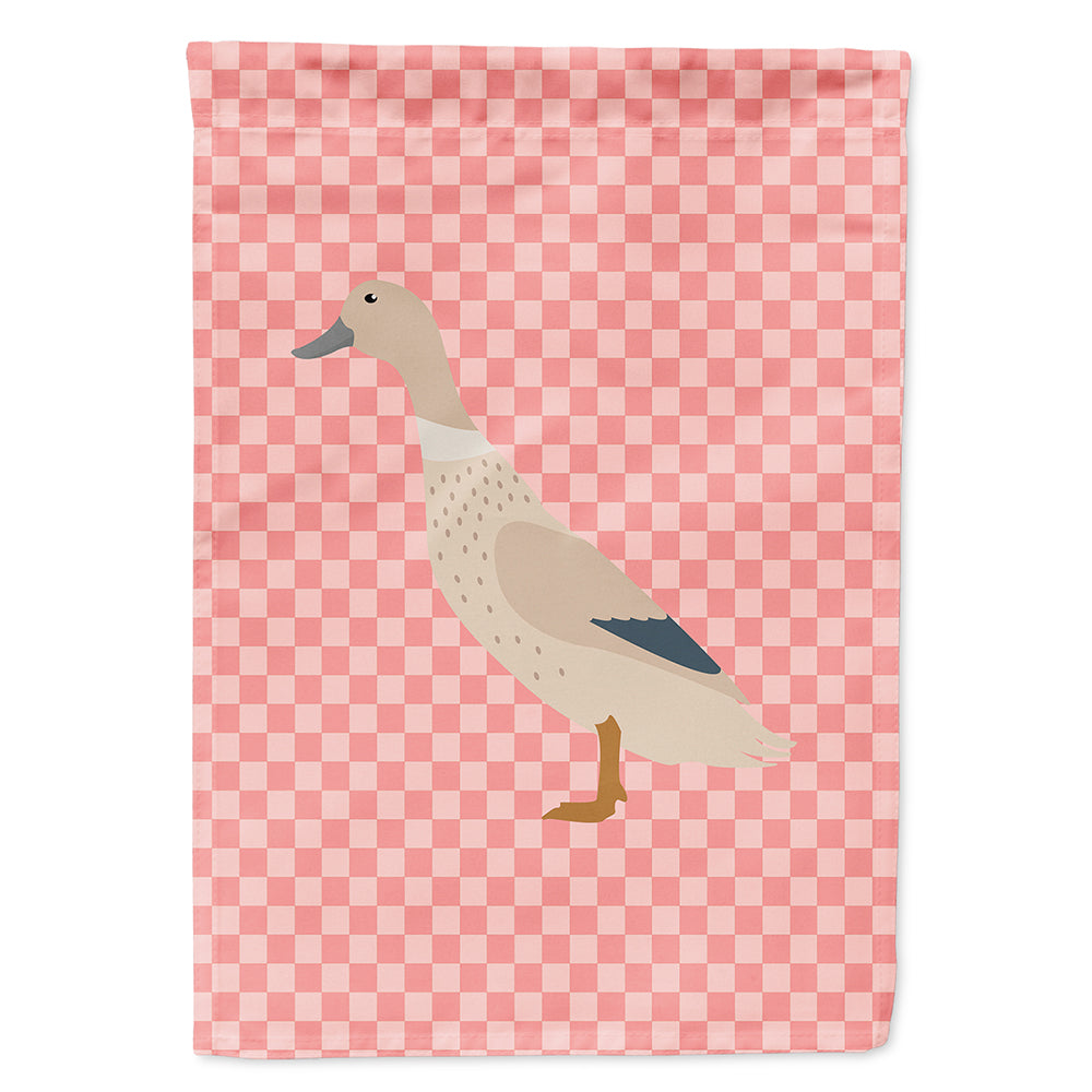 West Harlequin Duck Pink Check House Flag 28x40 Porch Sleeve Pole Decorative Outside Yard Banner Artwork Wall Hanging, Polyester