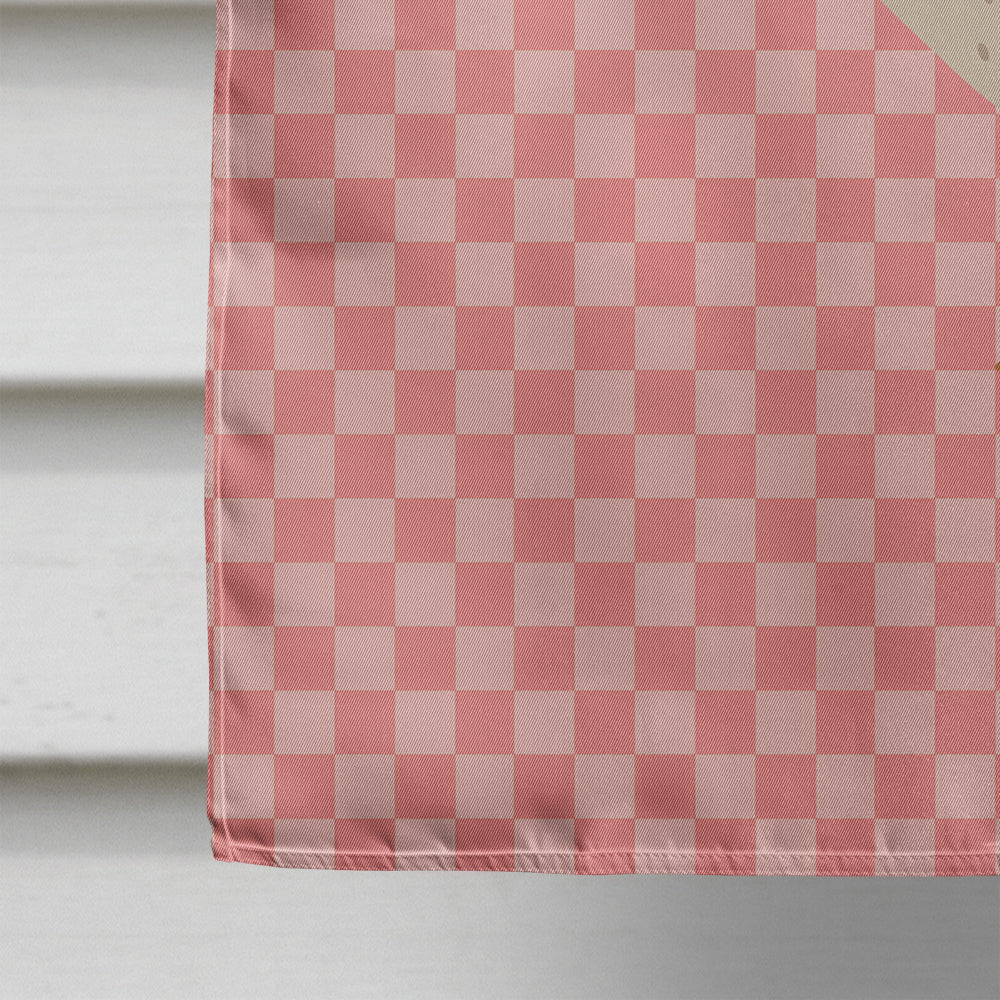 West Harlequin Duck Pink Check House Flag 28x40 Porch Sleeve Pole Decorative Outside Yard Banner Artwork Wall Hanging, Polyester