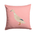 West Harlequin Duck Pink Check Decorative Throw Pillow 14x14 Indoor Outdoor Accent Cushion, Fabric Cover with Insert for Sofa, Bed, Porch & Living Room