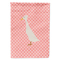 Bali Duck Pink Check House Flag 28x40 Porch Sleeve Pole Decorative Outside Yard Banner Artwork Wall Hanging, Polyester