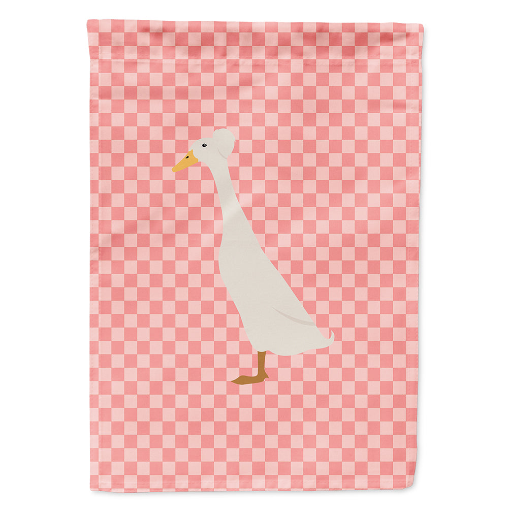 Bali Duck Pink Check House Flag 28x40 Porch Sleeve Pole Decorative Outside Yard Banner Artwork Wall Hanging, Polyester