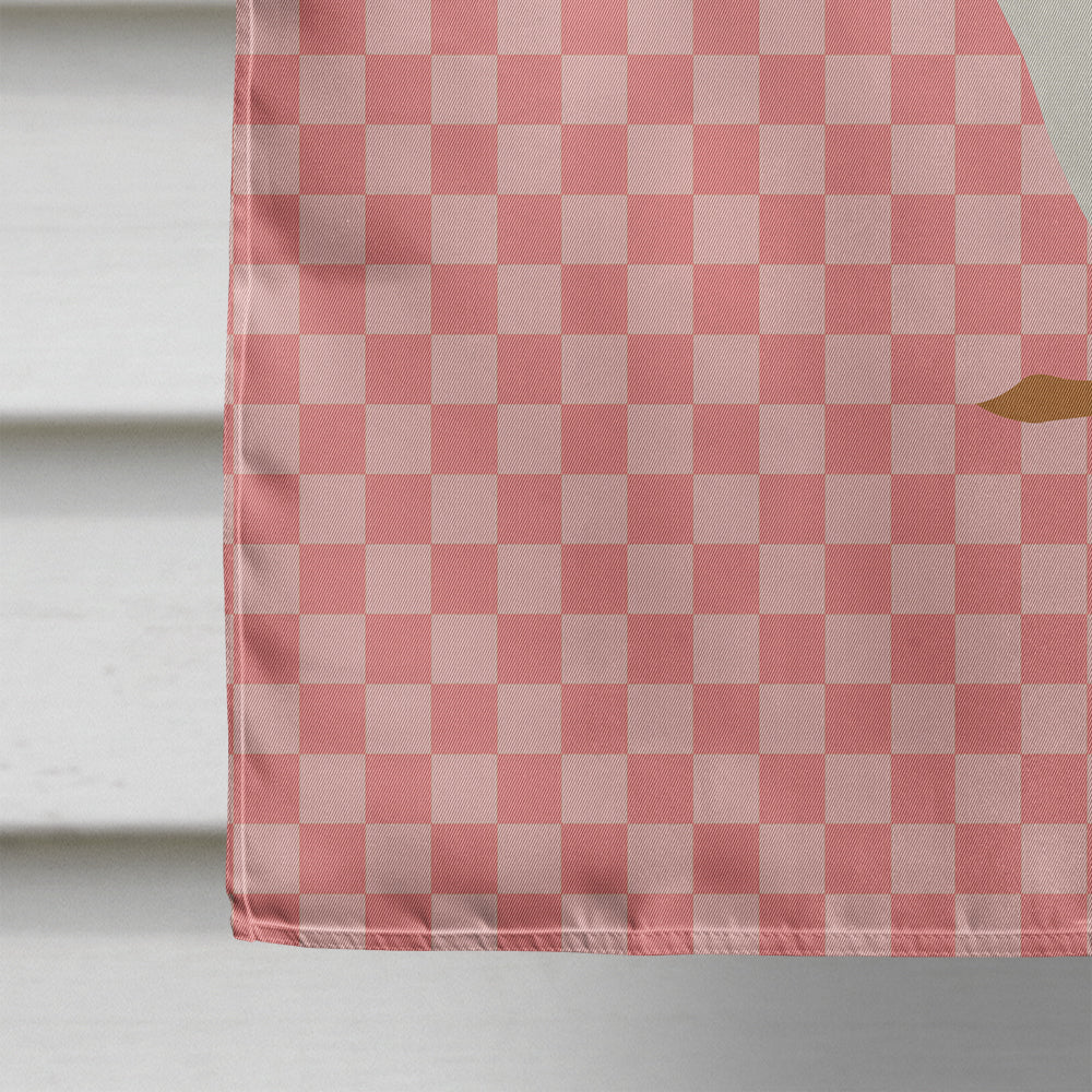Bali Duck Pink Check House Flag 28x40 Porch Sleeve Pole Decorative Outside Yard Banner Artwork Wall Hanging, Polyester