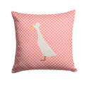 Bali Duck Pink Check Decorative Throw Pillow 14x14 Indoor Outdoor Accent Cushion, Fabric Cover with Insert for Sofa, Bed, Porch & Living Room