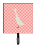 Bali Duck Pink Check Leash or Key Holder Wall Hooks, Key Hooks Holder, Coat Rack Wall Mount, Coat Hooks, Hooks for Hanging Keys, Towels, Aprons, Leashes