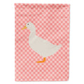 American Pekin Duck Pink Check House Flag 28x40 Porch Sleeve Pole Decorative Outside Yard Banner Artwork Wall Hanging, Polyester