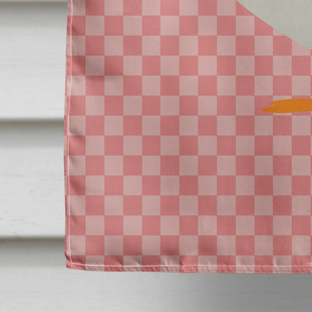 American Pekin Duck Pink Check House Flag 28x40 Porch Sleeve Pole Decorative Outside Yard Banner Artwork Wall Hanging, Polyester