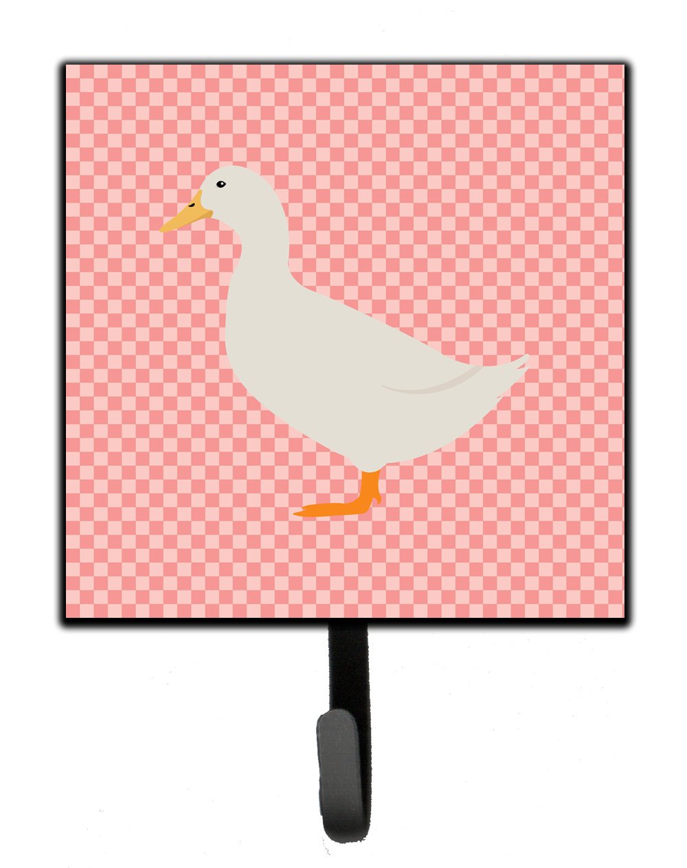 American Pekin Duck Pink Check Leash or Key Holder Wall Hooks, Key Hooks Holder, Coat Rack Wall Mount, Coat Hooks, Hooks for Hanging Keys, Towels, Aprons, Leashes