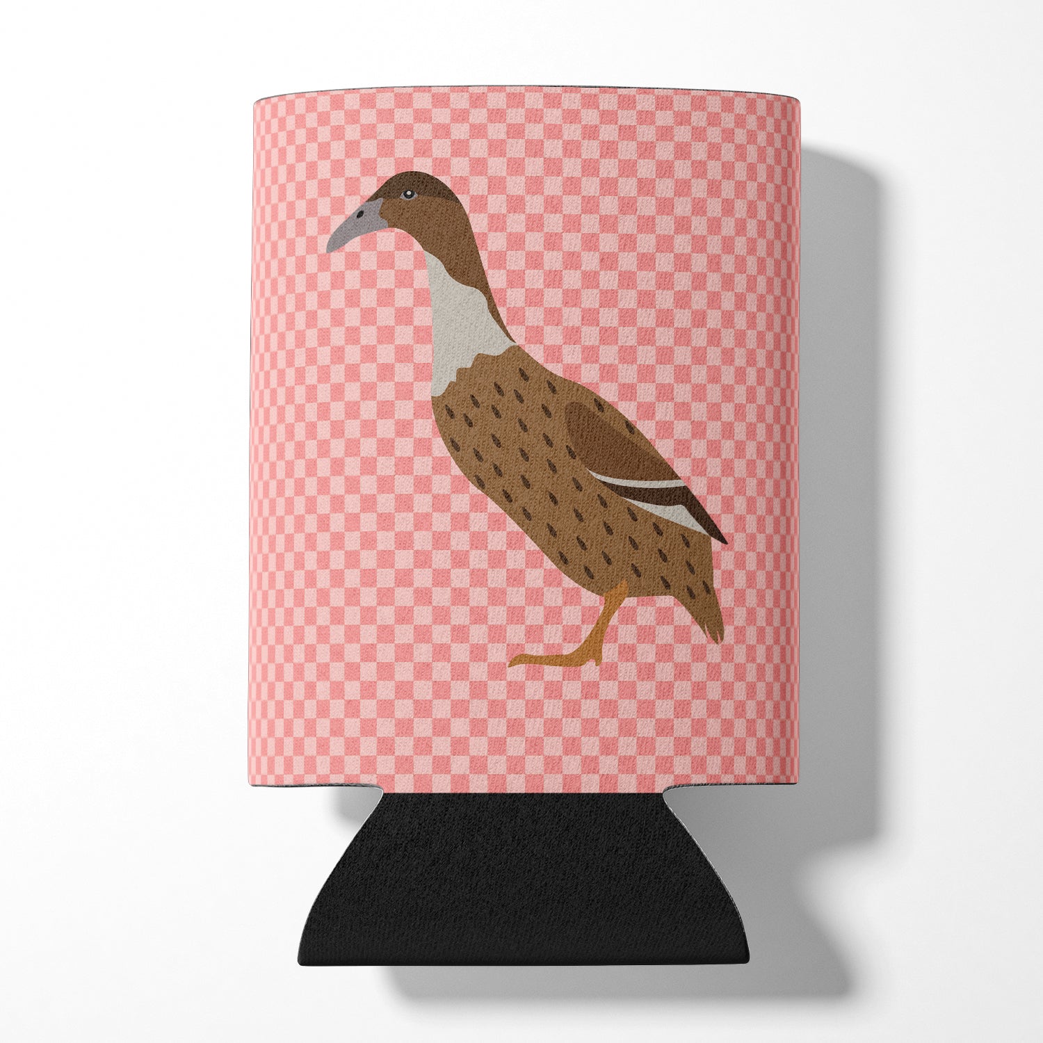 Dutch Hook Bill Duck Pink Check Can or Bottle Hugger Cooler Sleeve for Standard 12 oz Cans, Insulated Foam Beer & Soda Can Hugger Reusable