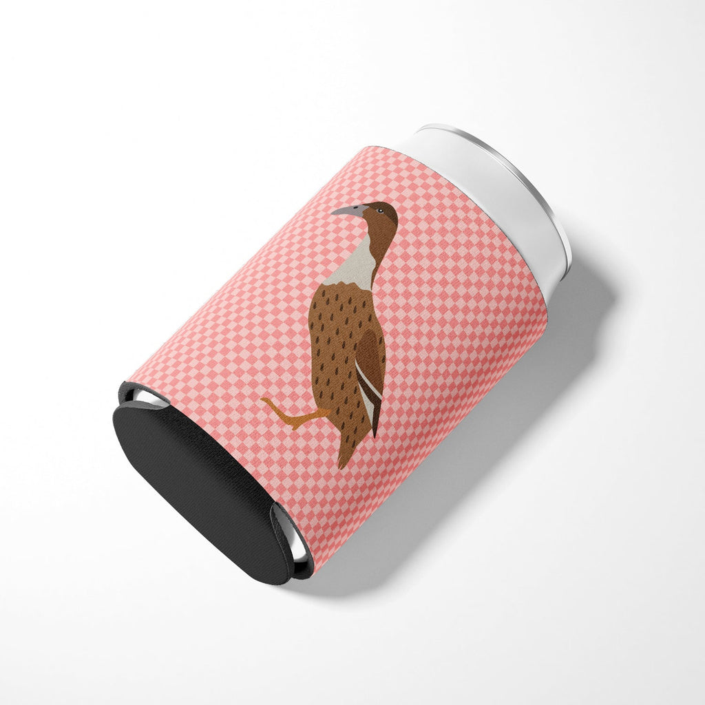 Dutch Hook Bill Duck Pink Check Can or Bottle Hugger Cooler Sleeve for Standard 12 oz Cans, Insulated Foam Beer & Soda Can Hugger Reusable
