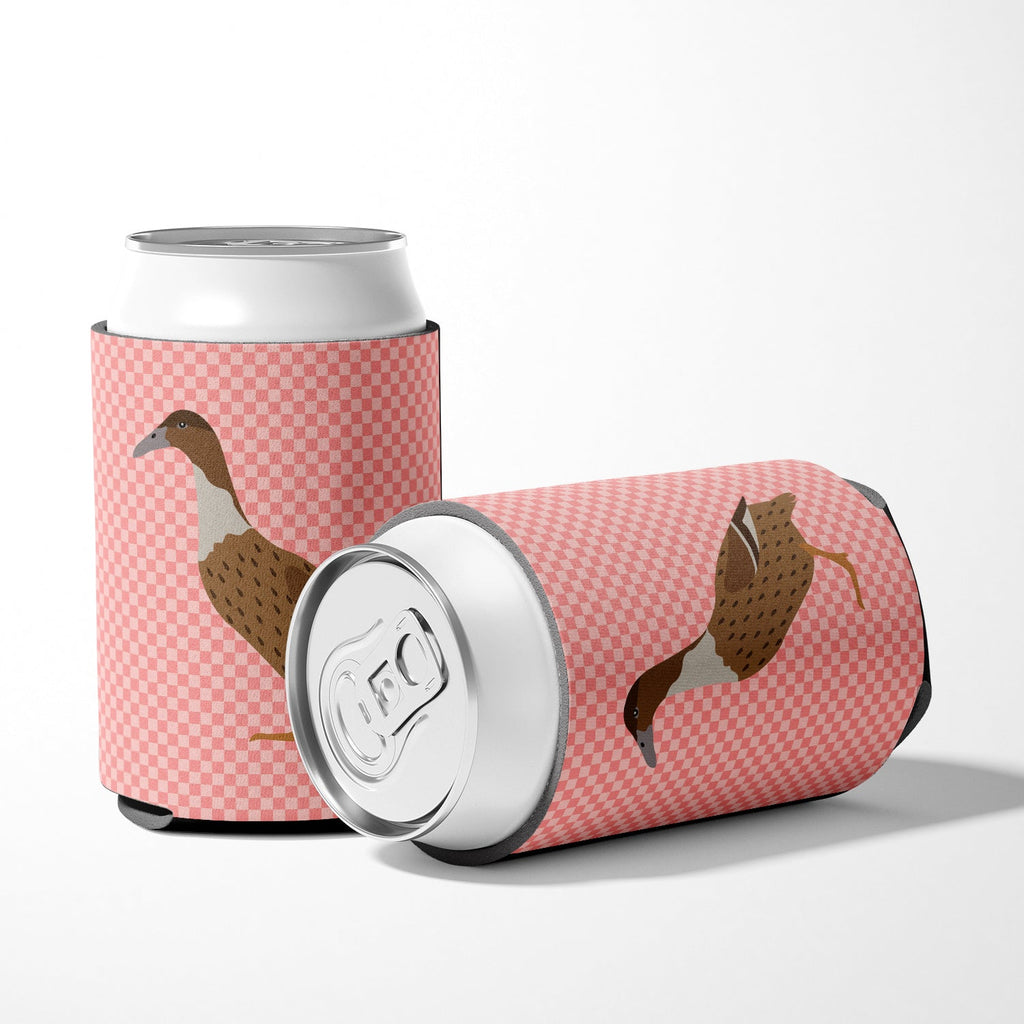 Dutch Hook Bill Duck Pink Check Can or Bottle Hugger Cooler Sleeve for Standard 12 oz Cans, Insulated Foam Beer & Soda Can Hugger Reusable